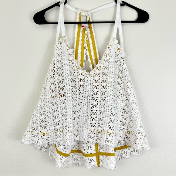 Free People Tops - Free People Beach Knot Crochet Tank ~ White | S